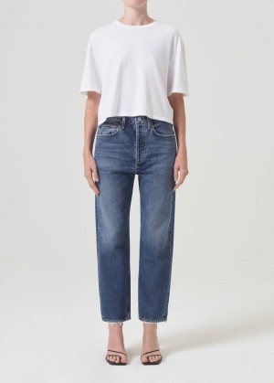 Agolde 90's Crop Mid Rise Straight Denim Dames Control | AWN786521