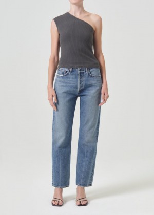 Agolde 90's Mid Rise Straight Denim Dames Hooked | AOP128674