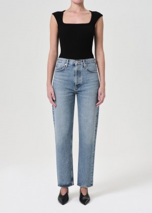 Agolde 90's Pinch Waist High Rise Straight Denim Dames Navigate | TOP670124