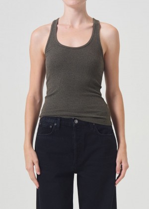 Agolde Bianca Tank Topjes Dames Crocodile | WSJ648503