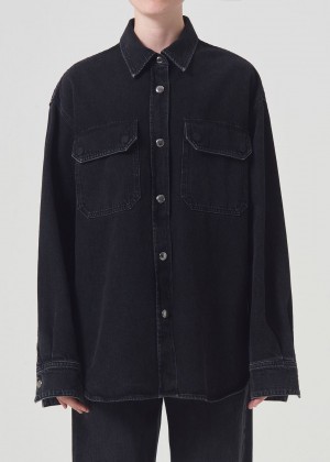 Agolde Camryn Shirt Denim Dames Crushed | XAF749632