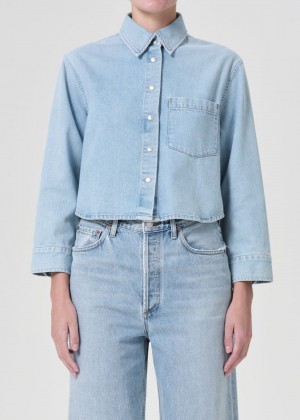 Agolde Dagmar Shirt Denim Dames Past | KNG152693