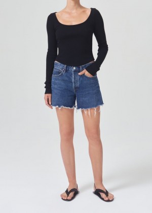 Agolde Parker Long Short Korte Broek Dames Caution | RUJ014597