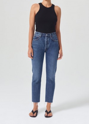 Agolde Riley High Rise Rechtdoor Crop Denim Dames Sphere | LBC427061