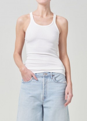 Agolde Zane Tank Topjes Dames Wit | MRZ280651