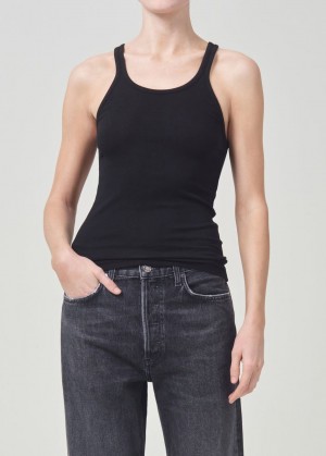 Agolde Zane Tank Topjes Dames Zwart | CSF542769