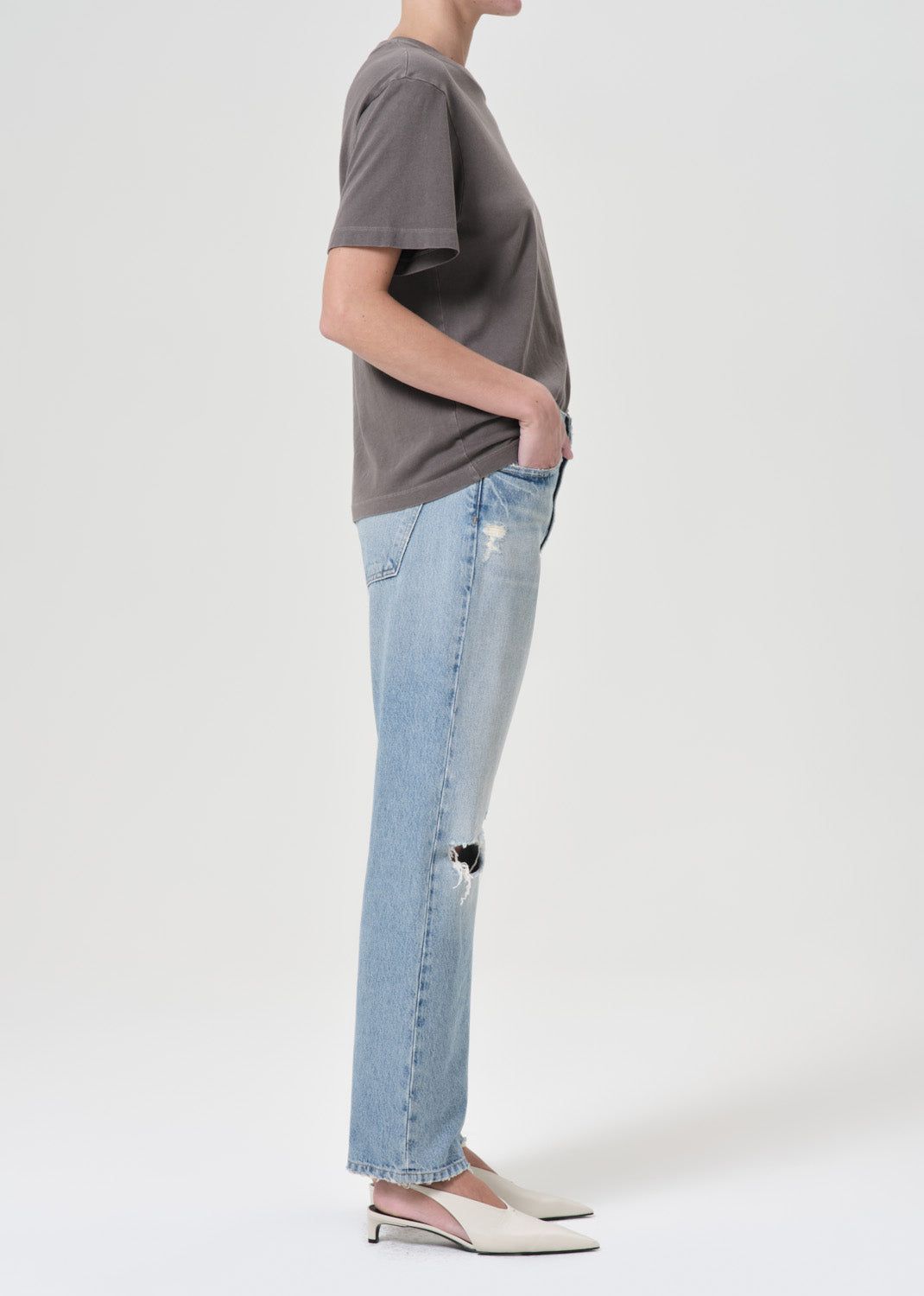 Agolde 90's Mid Rise Straight Denim Dames Threadbare | YWB965280