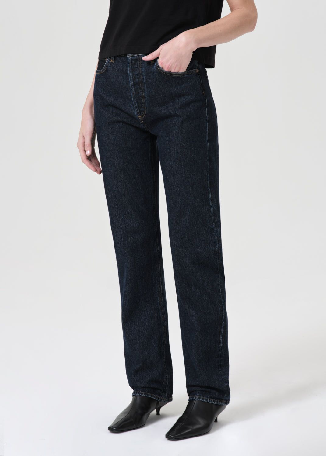 Agolde 90's Pinch Waist High Rise Straight Long Denim Dames Polished | AYW905376