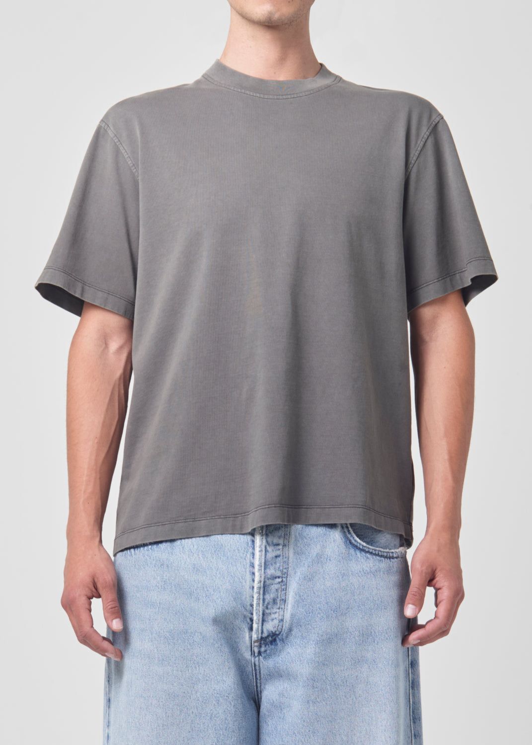 Agolde Asha Mock Neck Tee Overhemd Heren Flint | NSE865942