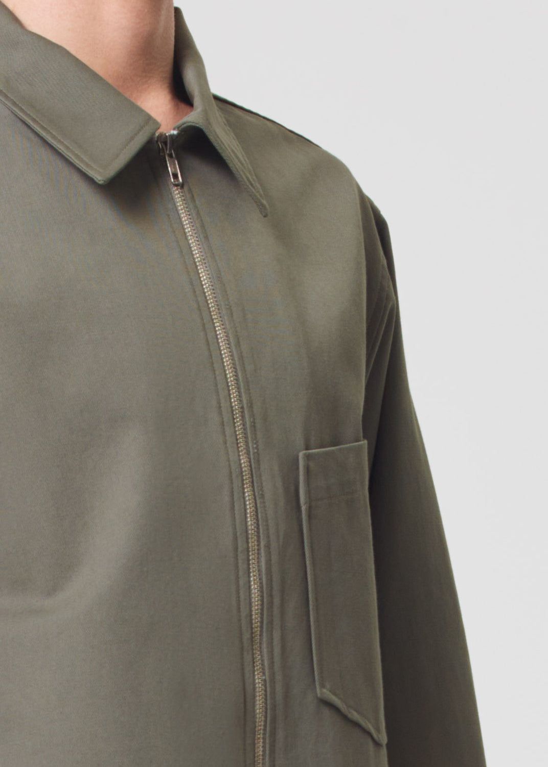 Agolde Atlas Zip Shirt Overhemd Heren Moss | OHZ908546