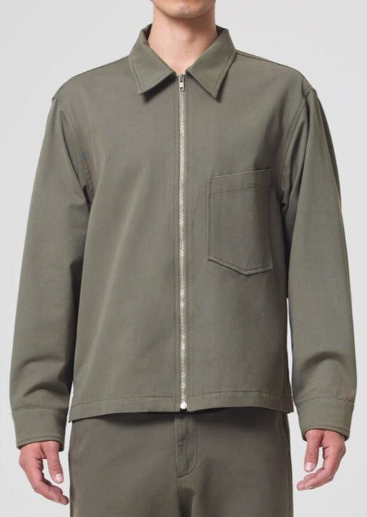 Agolde Atlas Zip Shirt Overhemd Heren Moss | OHZ908546