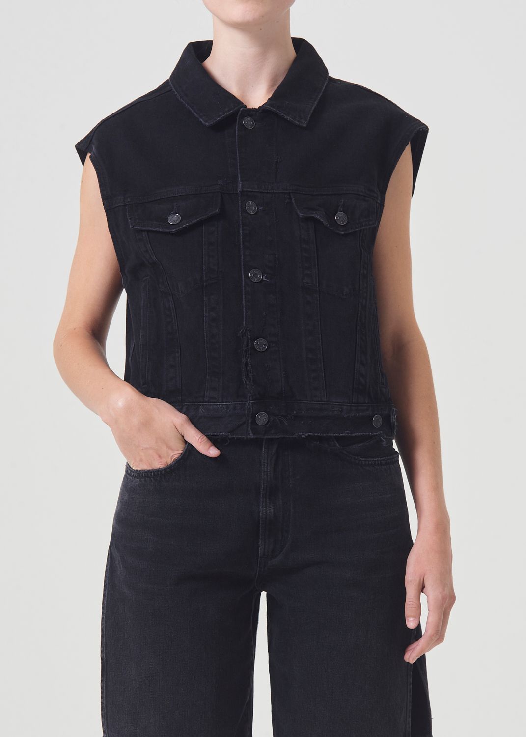 Agolde Charli Vest Jassen Dames Jagged | YGQ914568