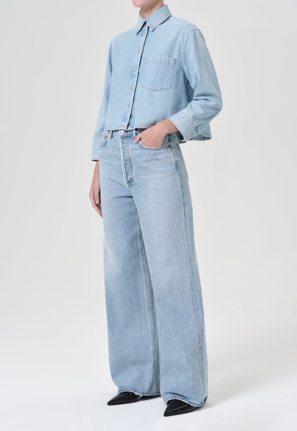 Agolde Dagmar Shirt Denim Dames Past | KNG152693