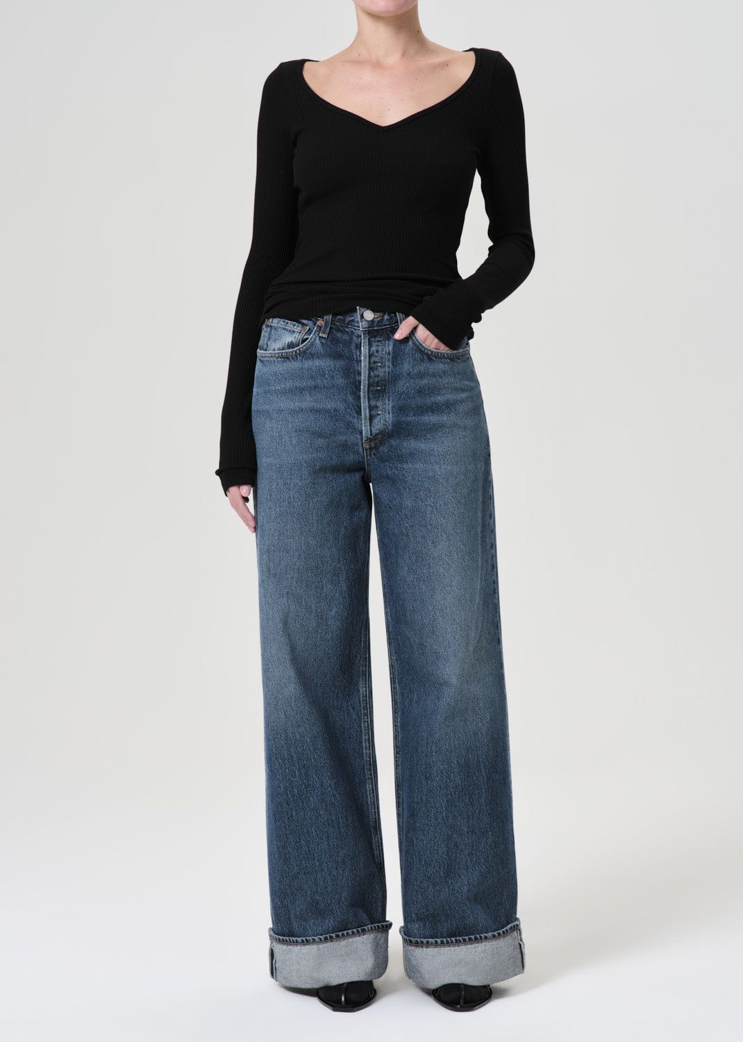 Agolde Dame High Rise Wide Leg Denim Dames Control | YAS349702