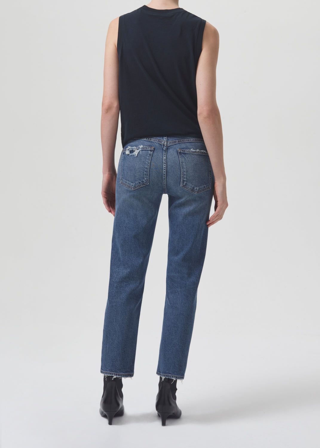 Agolde Kye Mid Rise Straight Crop STRETCH Denim Dames Notion | OGW948361