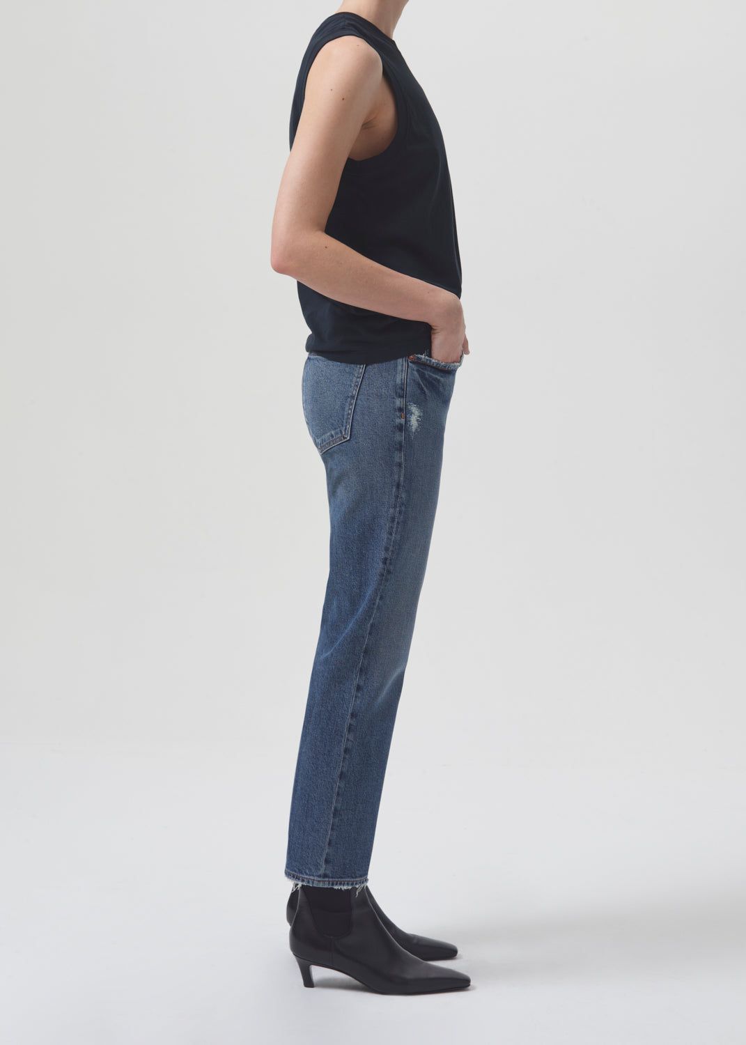 Agolde Kye Mid Rise Straight Crop STRETCH Denim Dames Notion | OGW948361