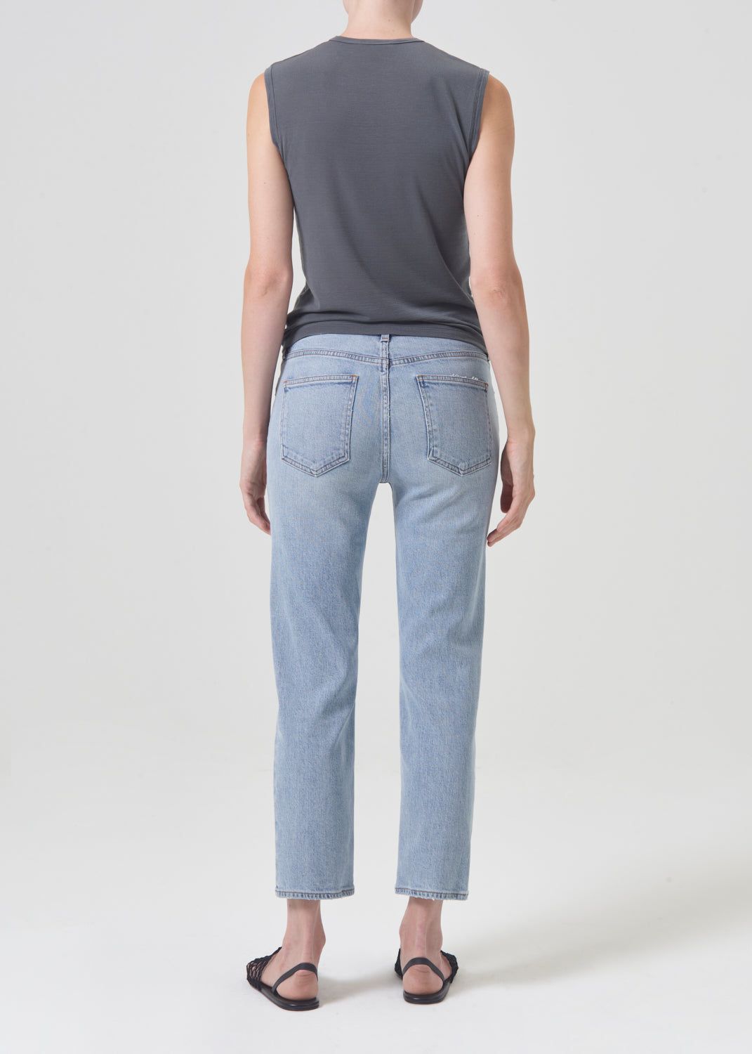 Agolde Kye Mid Rise Straight Crop STRETCH Denim Dames Diversion | NDS039271