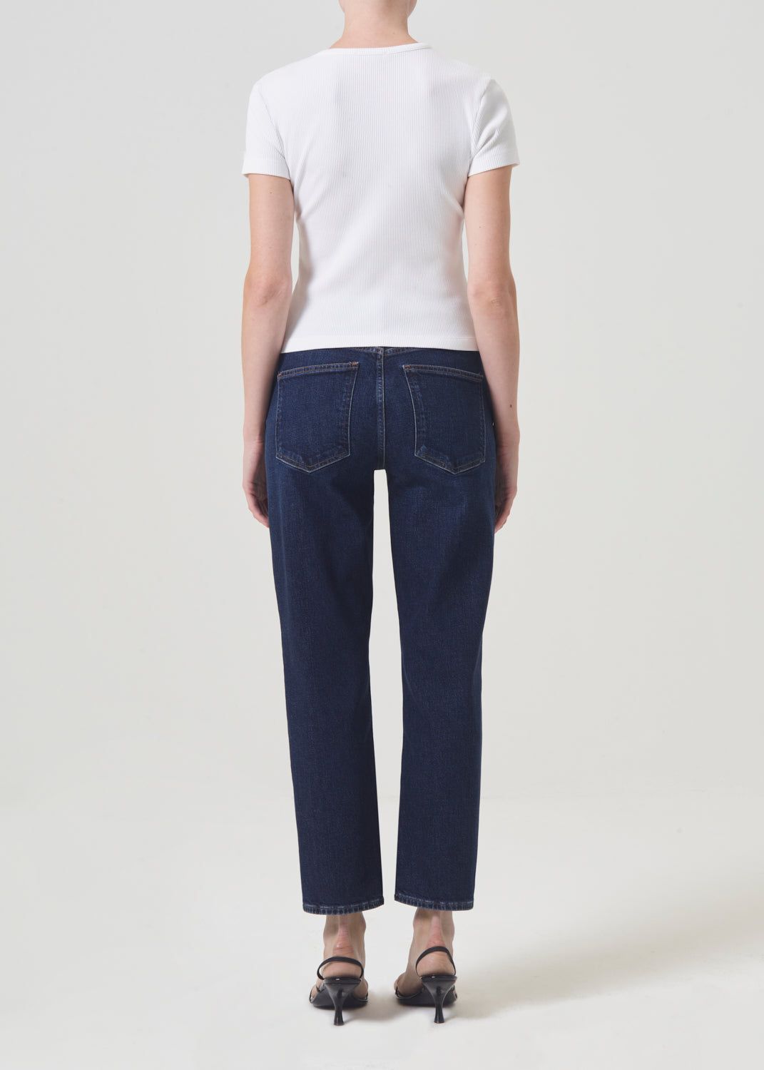 Agolde Kye Mid Rise Straight Crop STRETCH Denim Dames Song | BZQ984015