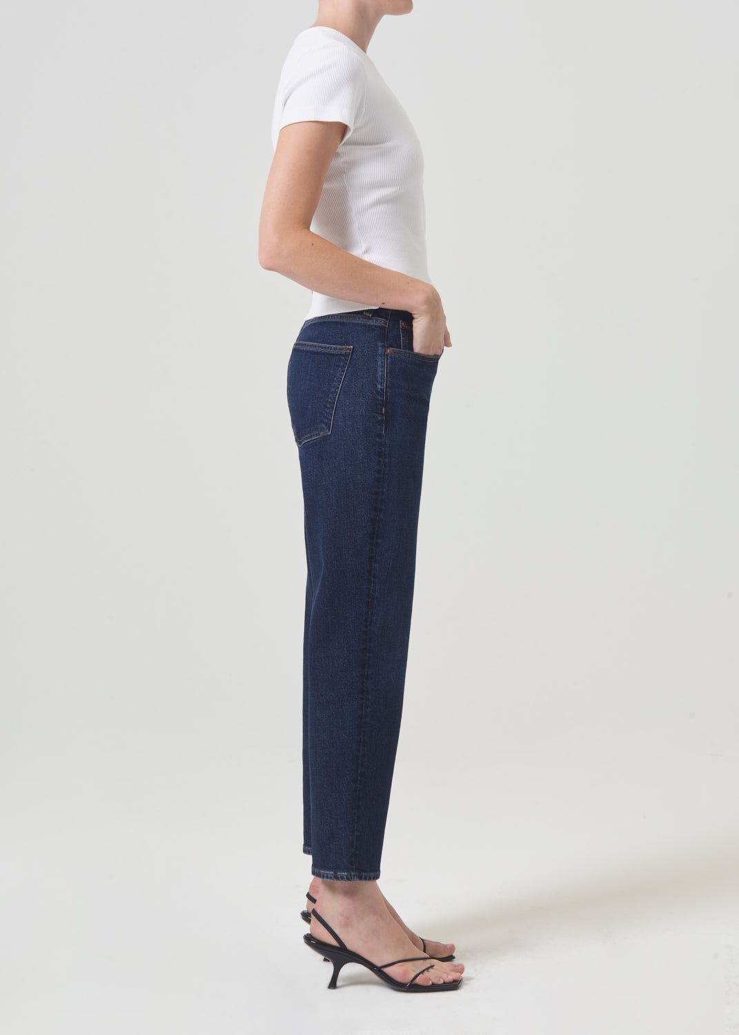 Agolde Kye Mid Rise Straight Crop STRETCH Denim Dames Song | BZQ984015