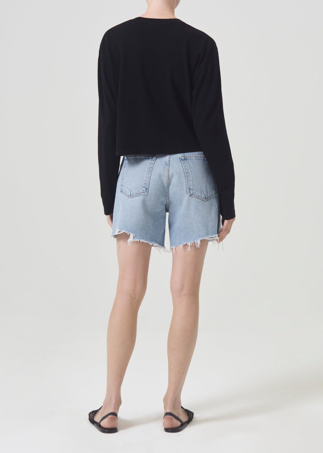 Agolde Mason Crop Tee Topjes Dames Zwart | MUE981034