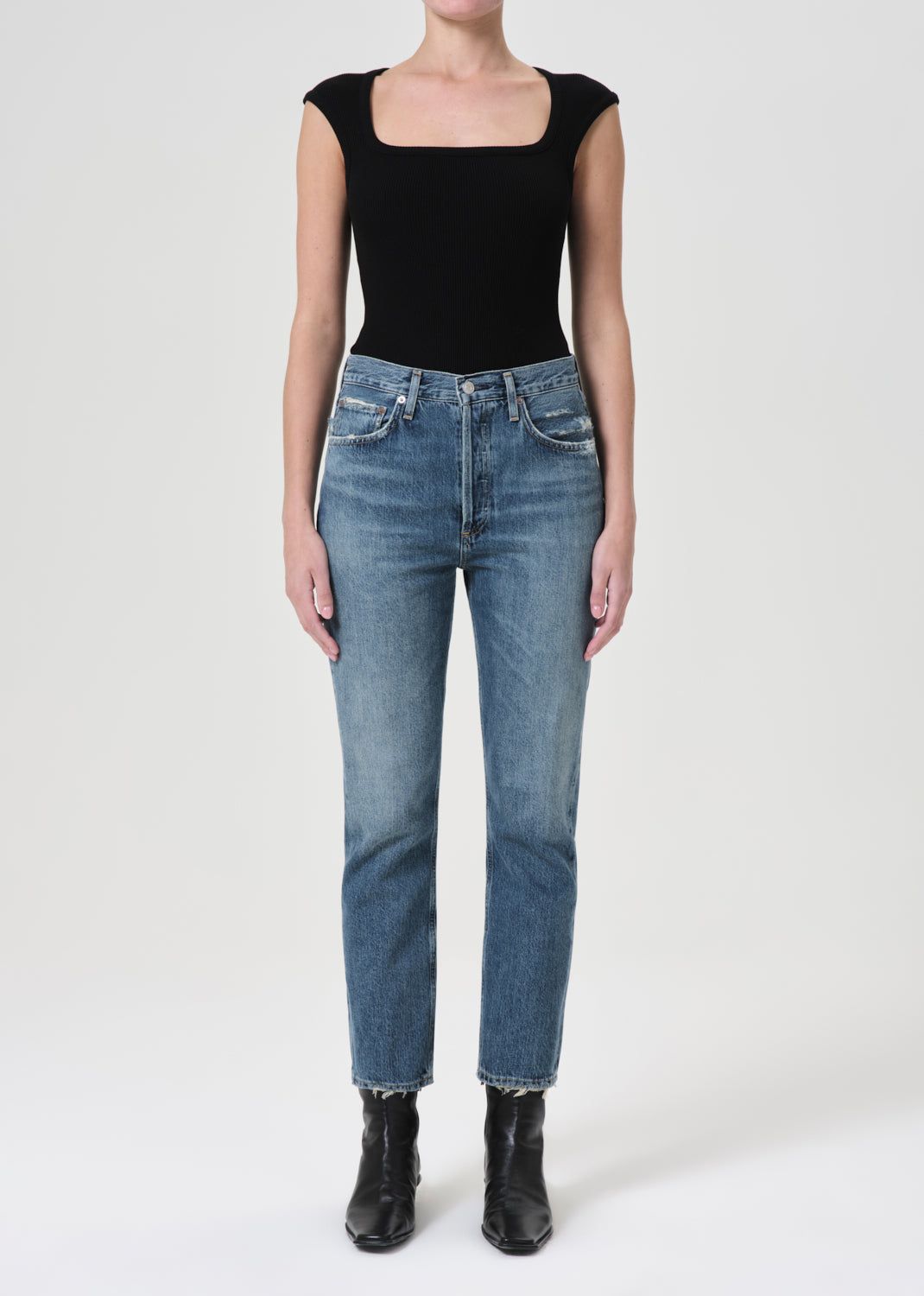 Agolde Riley High Rise Rechtdoor Crop Denim Dames Frequency | ZQW561094