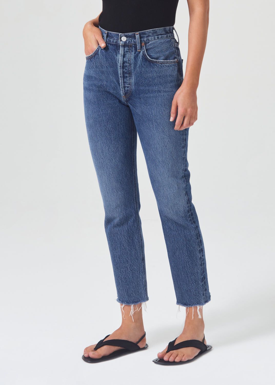 Agolde Riley High Rise Rechtdoor Crop Denim Dames Sphere | LBC427061