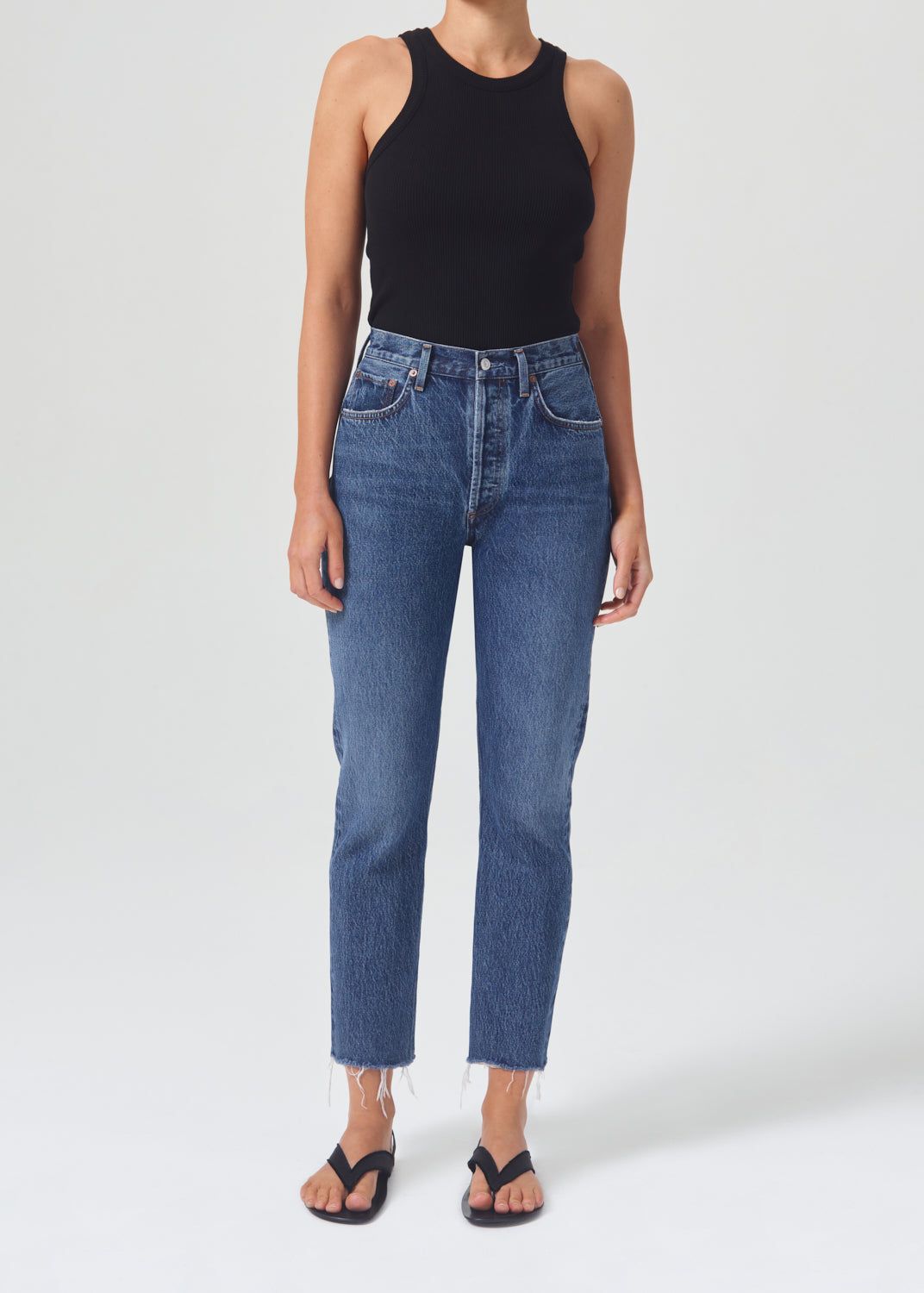 Agolde Riley High Rise Rechtdoor Crop Denim Dames Sphere | LBC427061