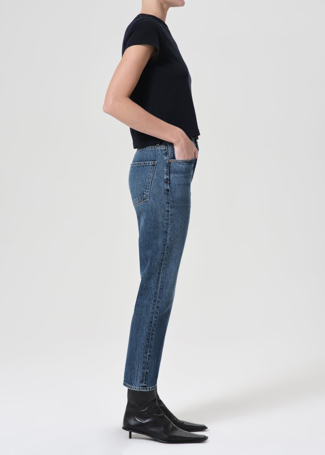 Agolde Riley High Rise Rechtdoor Crop Denim Dames Control | KAF159734