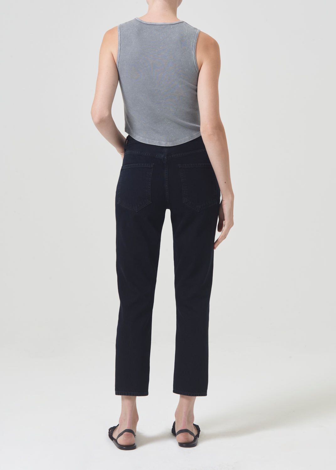 Agolde Riley High Rise Rechtdoor Crop Denim Dames Crushed | CEA016574