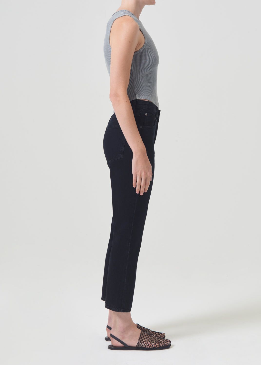 Agolde Riley High Rise Rechtdoor Crop Denim Dames Crushed | CEA016574