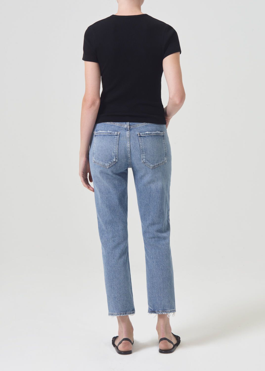 Agolde Riley High Rise Straight Crop Stretch Denim Dames Quiver | YZJ123650