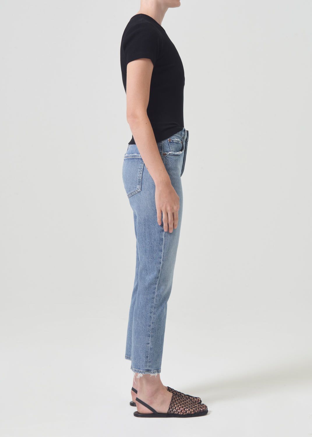 Agolde Riley High Rise Straight Crop Stretch Denim Dames Quiver | YZJ123650