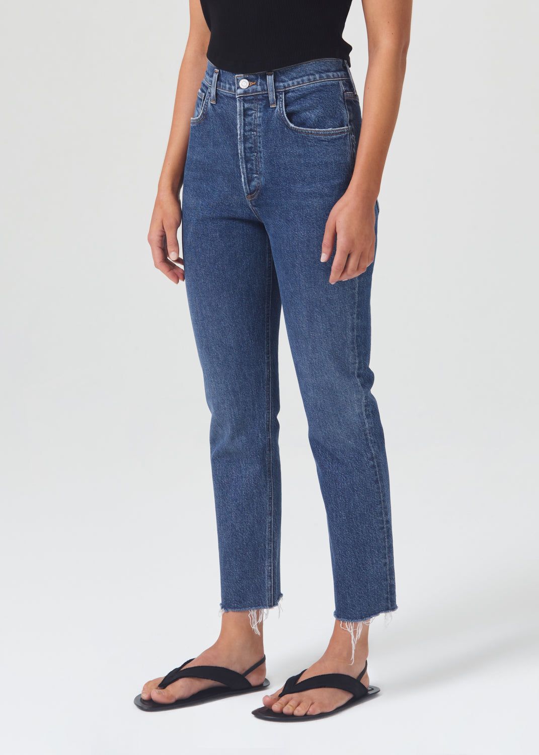 Agolde Riley High Rise Straight Crop Stretch Denim Dames Escape | XYK498327