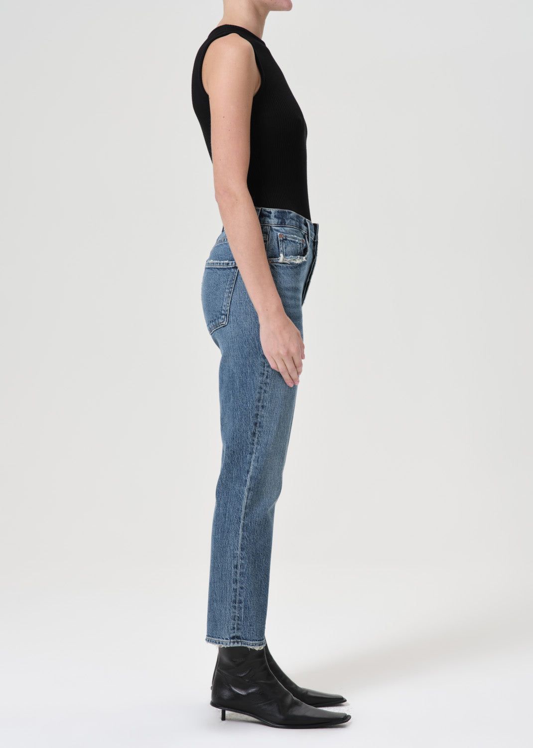 Agolde Riley High Rise Straight Crop Stretch Denim Dames Moor | WCX312764