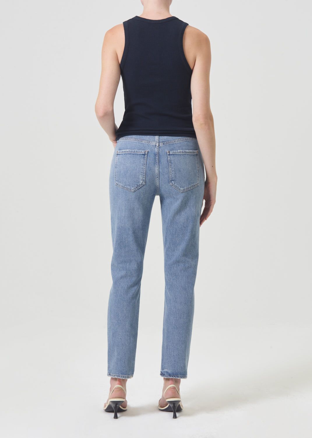 Agolde Riley Long High Rise Straight STRETCH Denim Dames Quiver | BWL658309