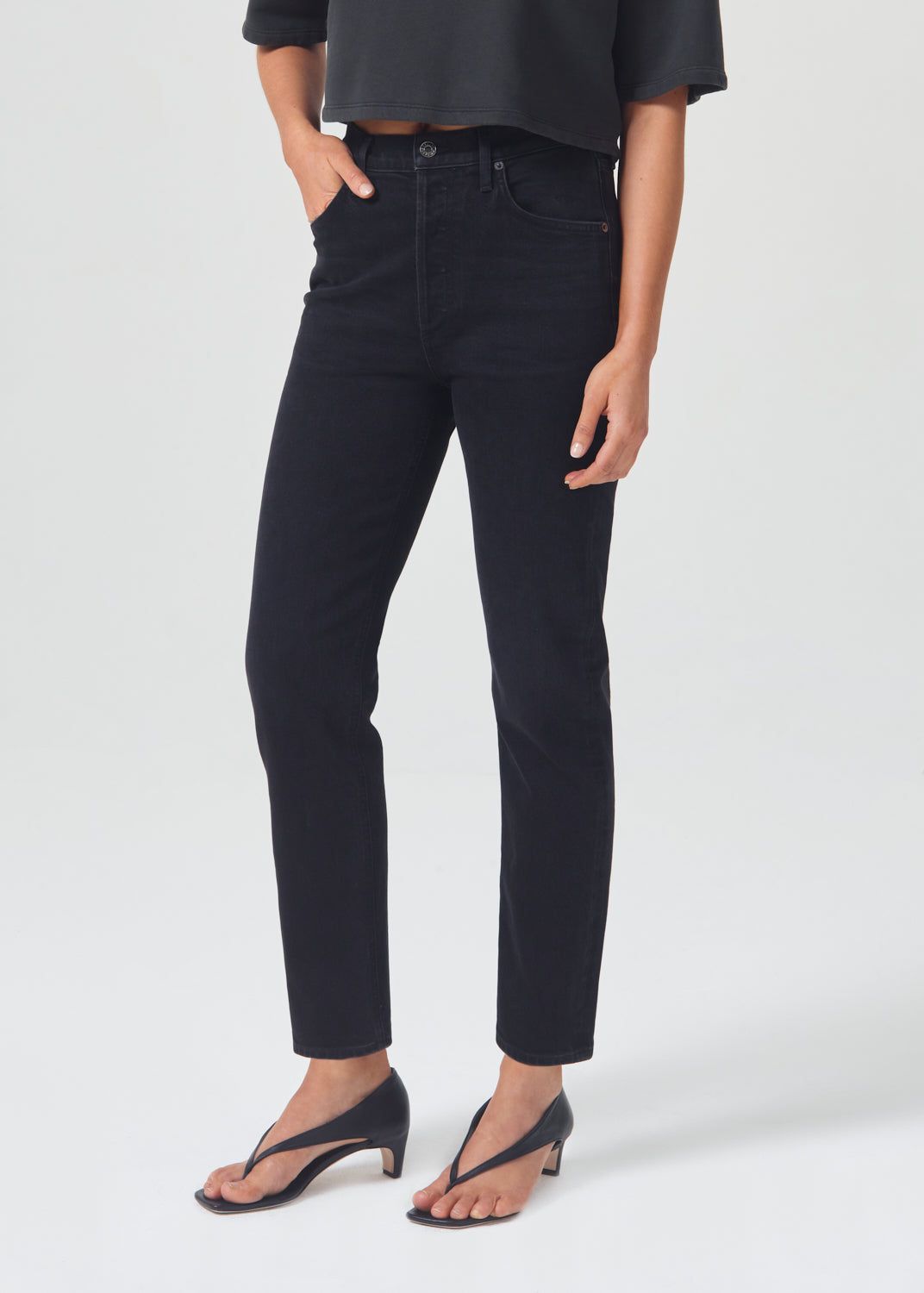 Agolde Riley Long High Rise Straight STRETCH Denim Dames Compilation | ULO012785